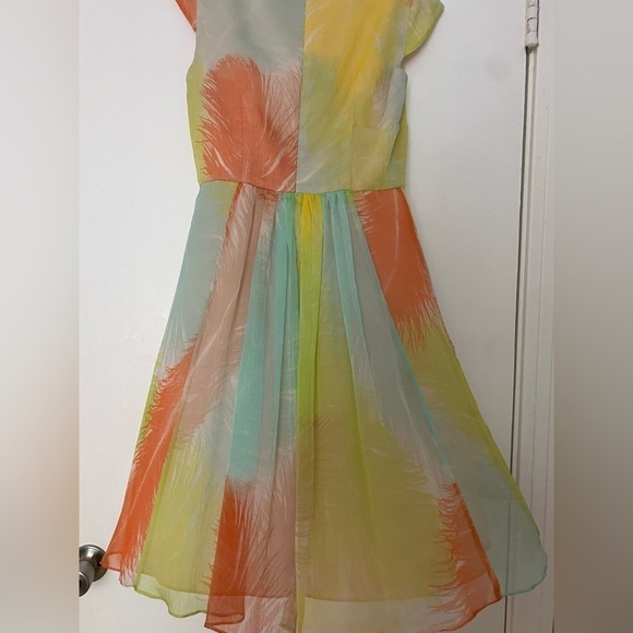 Vince Camuto dress, size 4.  Pastel colors draped and pleated.  Fully lined. - Picture 2 of 8